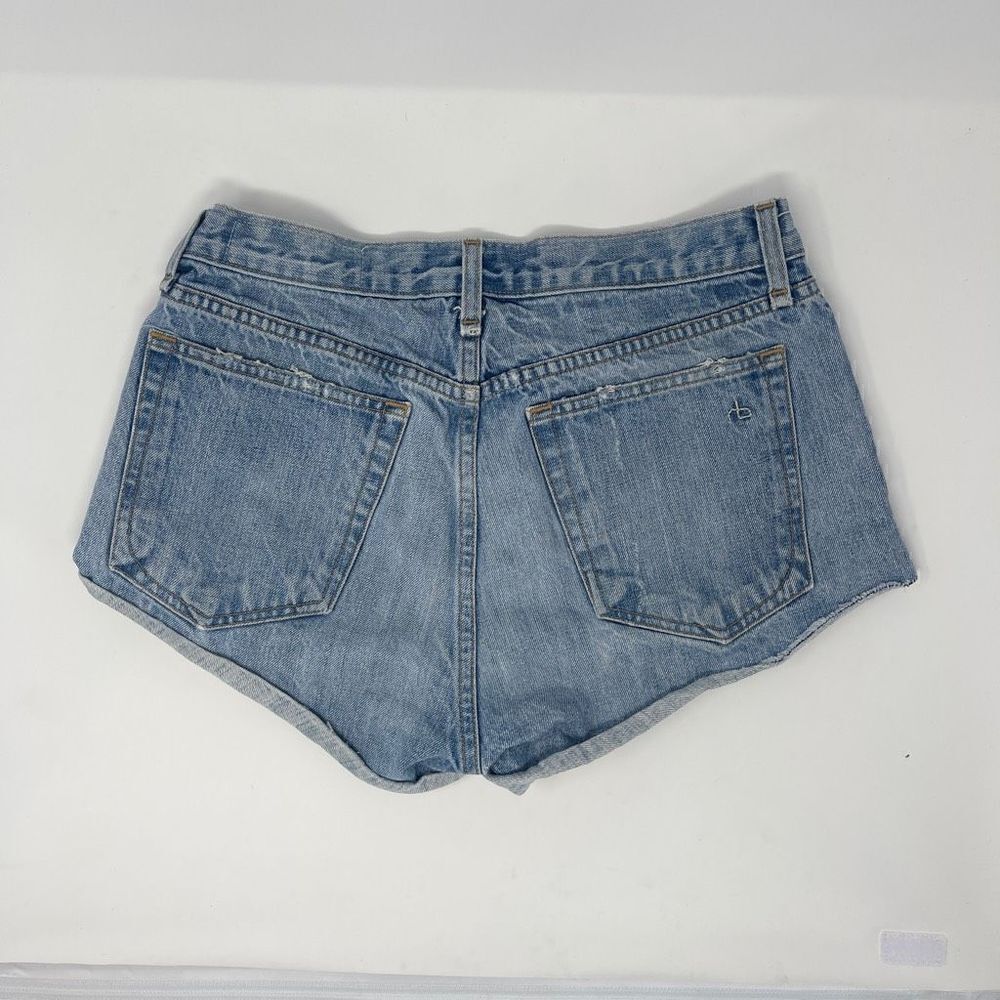 Rag & Bone Womens Blue Medium Wash Denim Cuffed Hem Hot Pants Shorts 26 - Picture 3 of 5